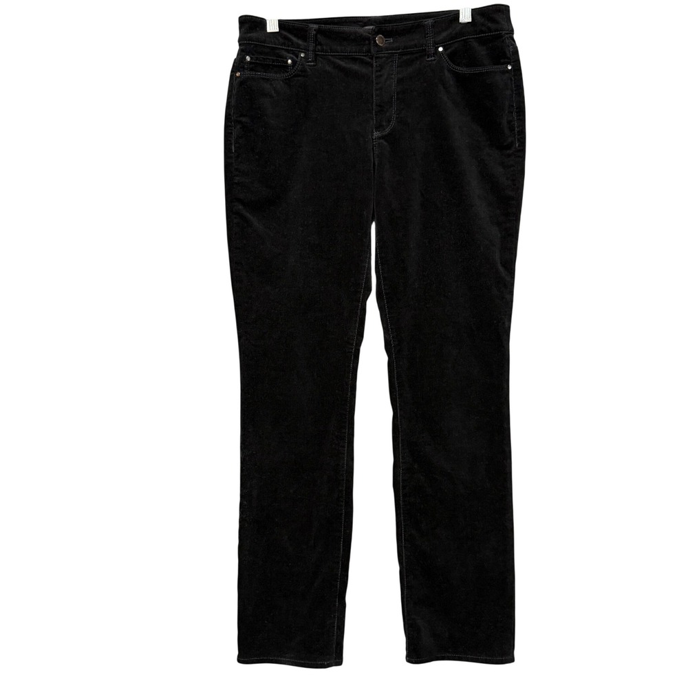 Ann Taylor Pants Womens 8 Black Signature Corduroy Straight Casual Minimalist